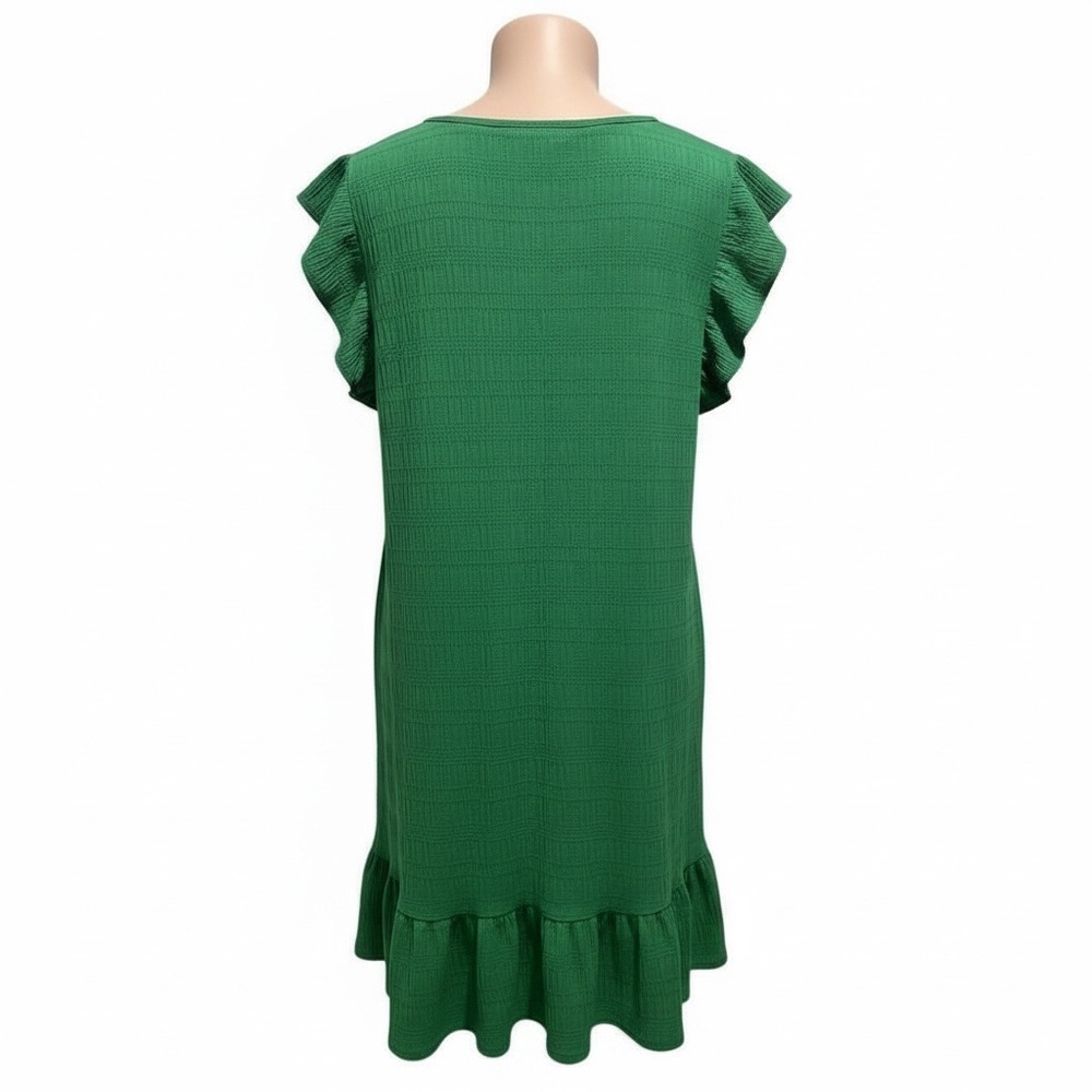 SHEIN Emerald Ruffle Sleeve Mini Dress - Picture 3 of 4